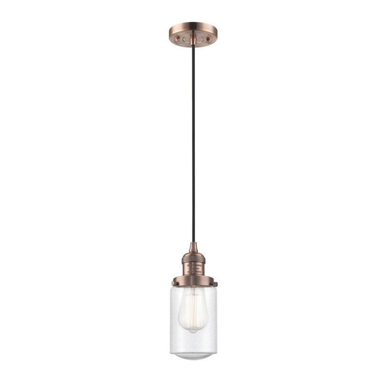 Luminaire suspendu 1 lumières scolaire single Saroyan, Grainé, Cuivre antique, Ampoule non incluse