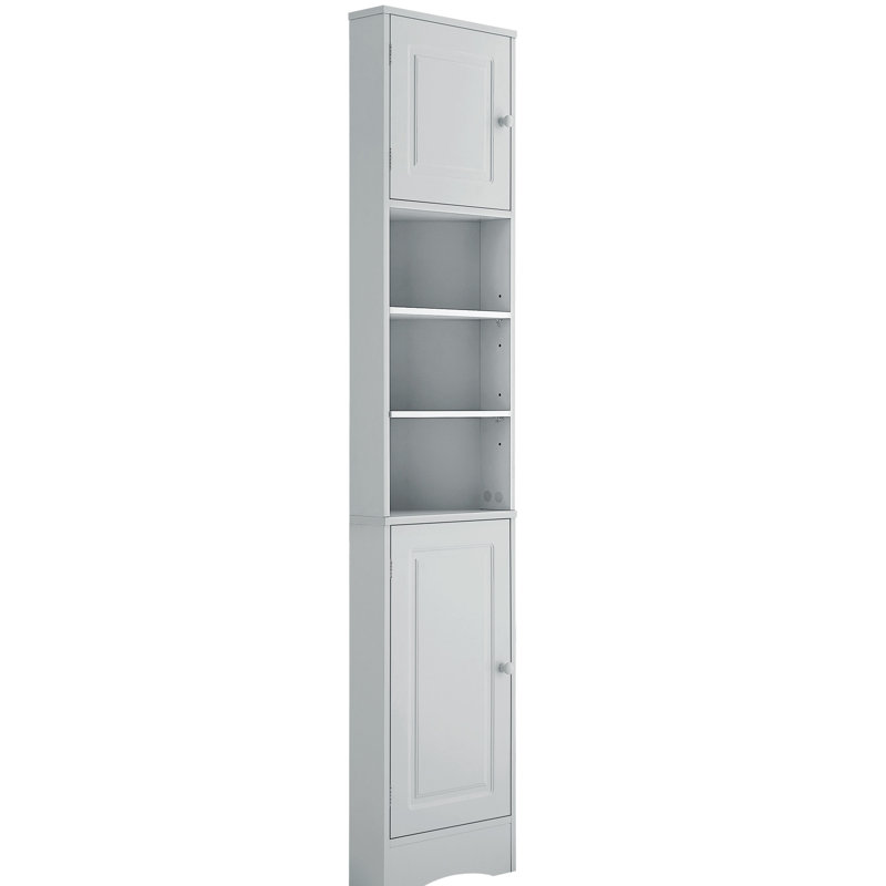 Grey Bathroom Storage Cabinet With Adjustable Shelves And Practical Solutions Tall Modern Aesthetic