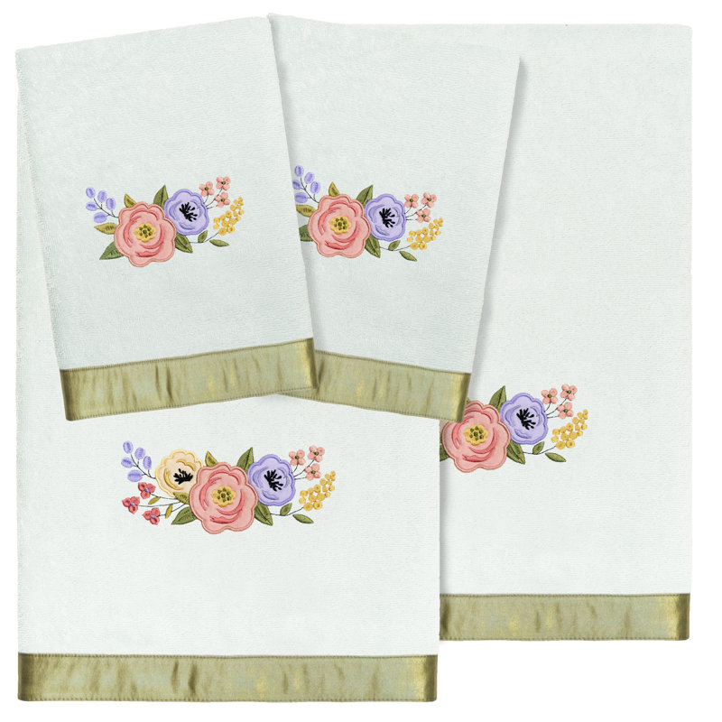 4 Piece 100% Turkish Cotton Towel Set, Aqua
