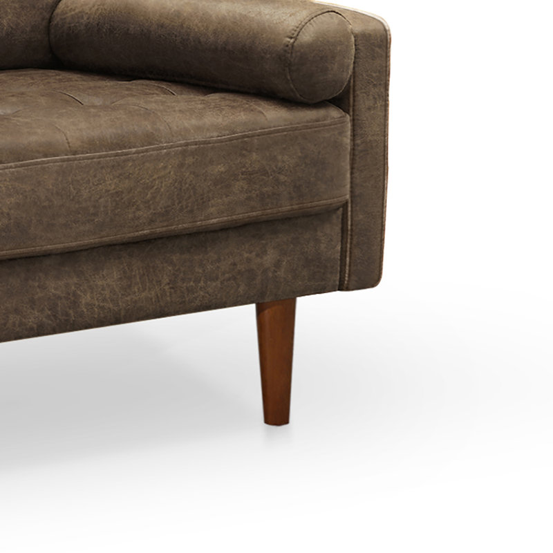 Aisha 70" Faux Leather Loveseat - Vintage Style