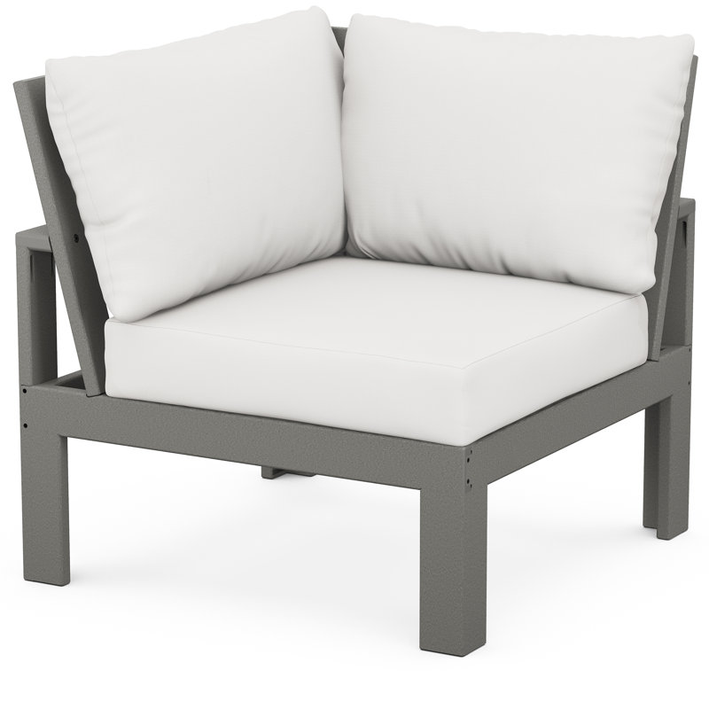 Chaise de coin Edge, Naturel, Gris ardoise