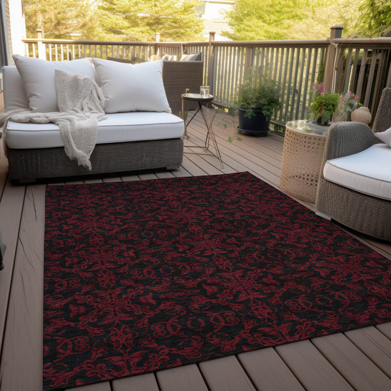 Malchow Flatweave Washable Oriental Indoor / Outdoor Rug, Rectangle 3' x 5'