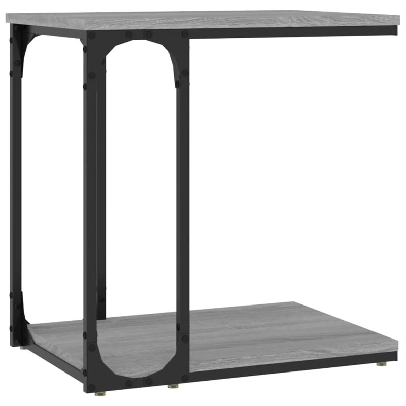 Digrazia Floor Shelf End Table, Grey, Grey/Black