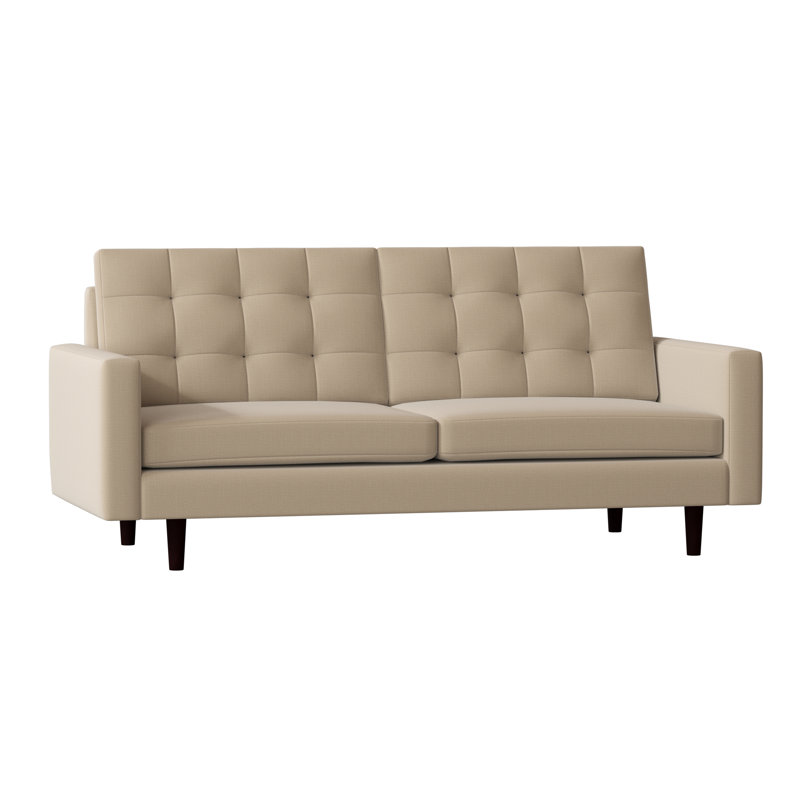 Canapé à accoudoirs carrés avec coussins réversibles, Toile de jute Marlow, Standard, Noyer