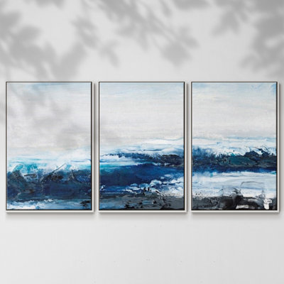 Mysterious Sea I - 3 pièces, reproduction sur toile flottante