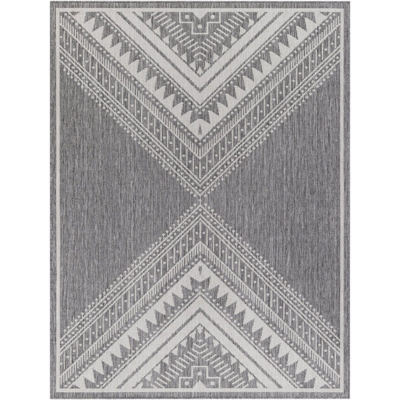 Tapis intérieur / extérieur en polypropylène tissé à la machine Anelle, Rectangle 5 pi 3 po x 7 pi