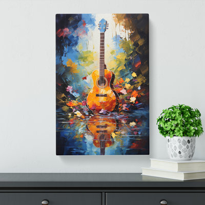 Guitar Impressionism - Wrapped Canvas