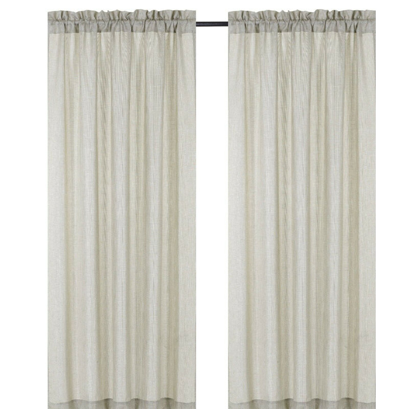 Ramsay Semi Sheer Curtain Pair, Tan