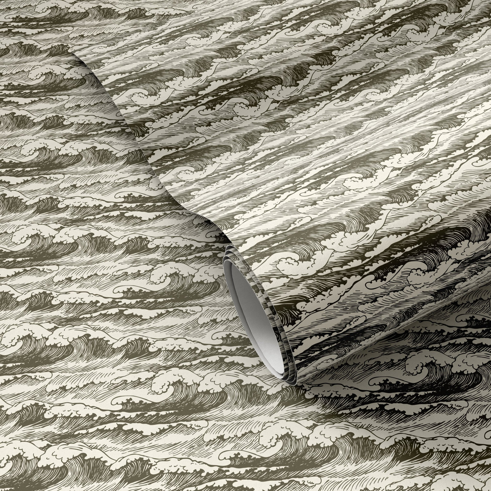 Wavebreak Wallpaper Roll, Olive II