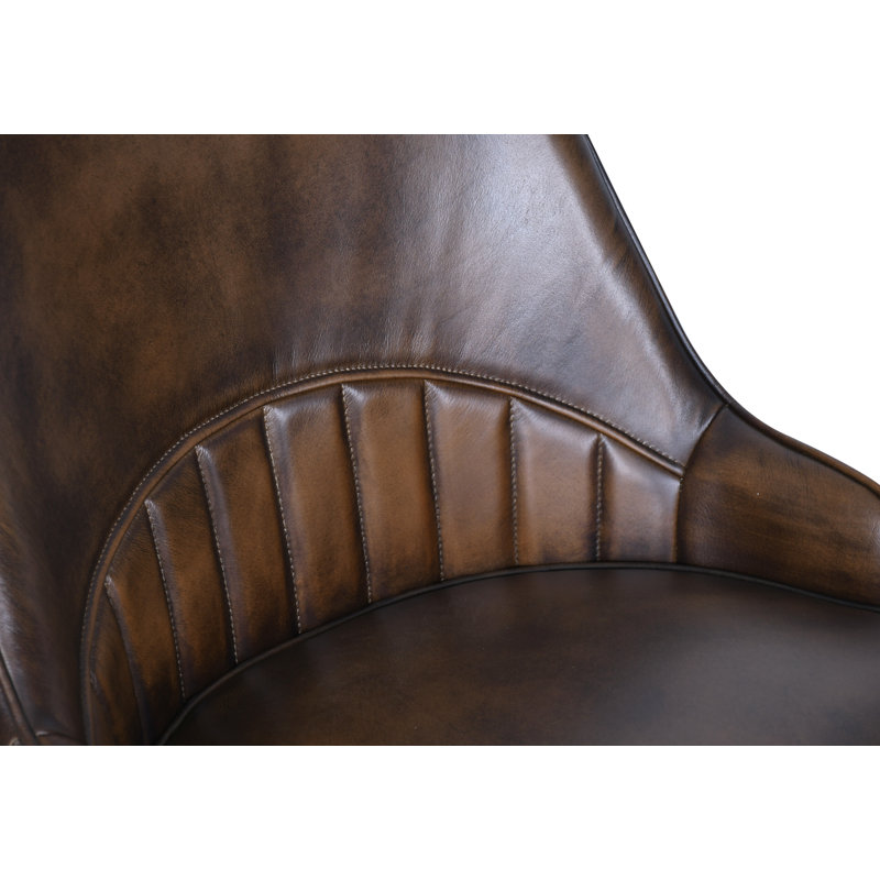 Galway Dining Chair In Antique Whiskey Leather