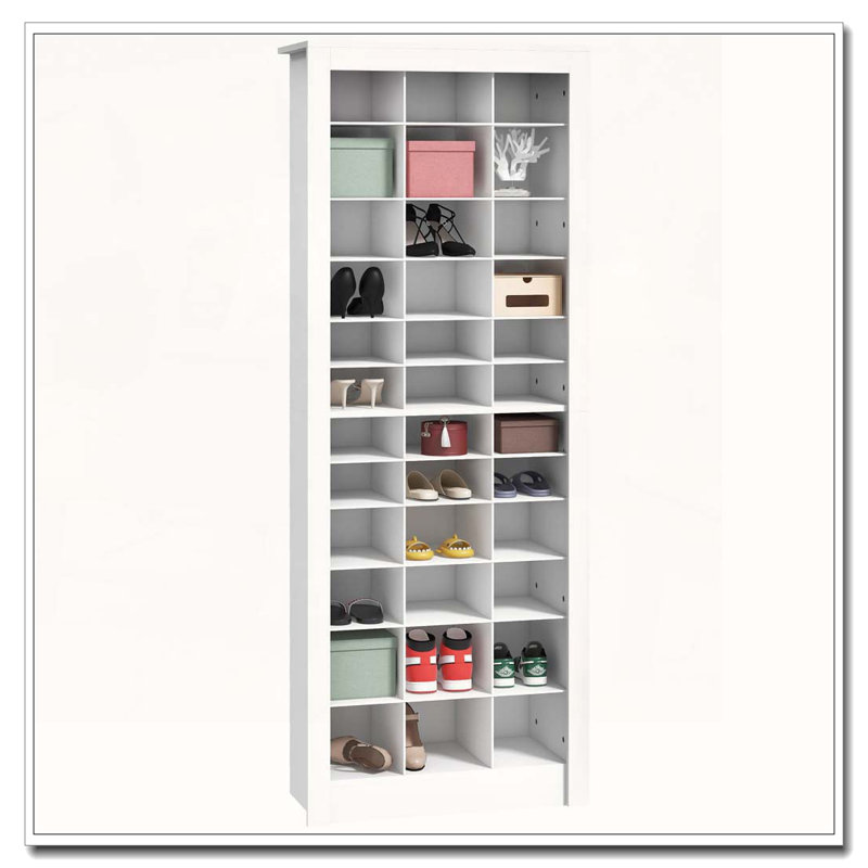 Armoire à chaussures étroite pour vestibule avec cubes ouverts