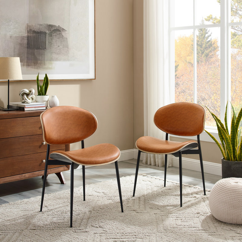 Schrader Upholstered Side Dining Chair, Brown