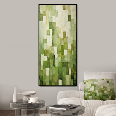 Abstract Green Tiles Incubism - Abstract Tile Wall Art