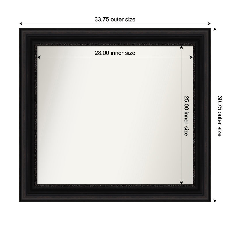 Miroir mural Senaiya, Rectangle, 30,75 po x 33,75 po