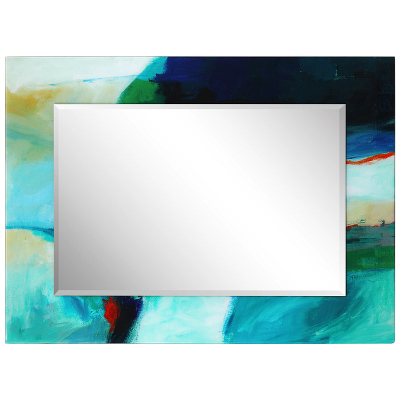 Emillie Glass Frame Rectangle Wall Mirror, 48" x 36"