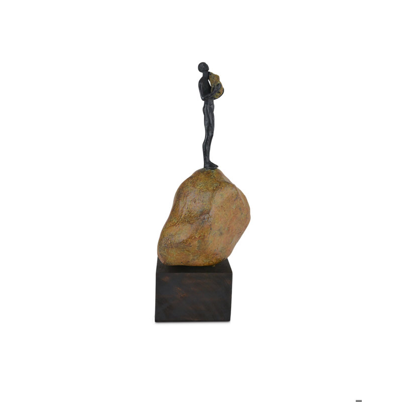 Man On Rock Medium Bronze