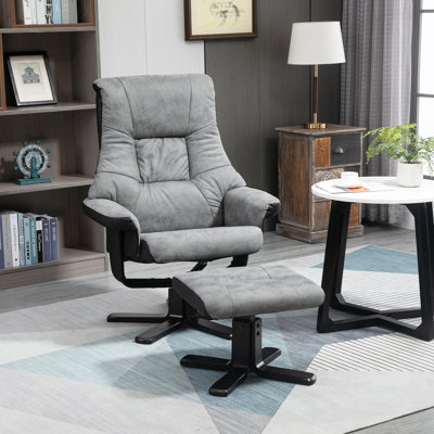 Upholstered Recliner with Footstool