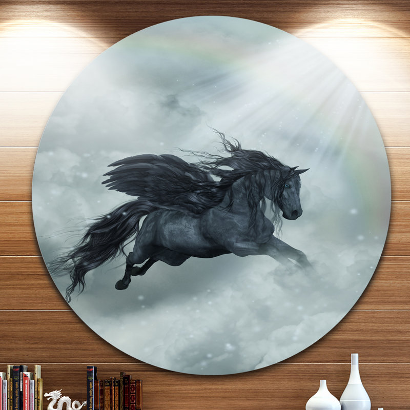 «Pegasus in the Heaven», impression, H 38 po x l 38 po x P 1 po, Métal