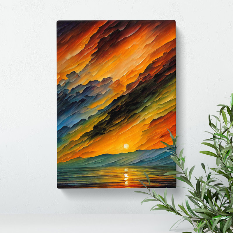 Ocean Sunrise No.2 - Wrapped Canvas, 50cm H x 35cm W x 3cm D