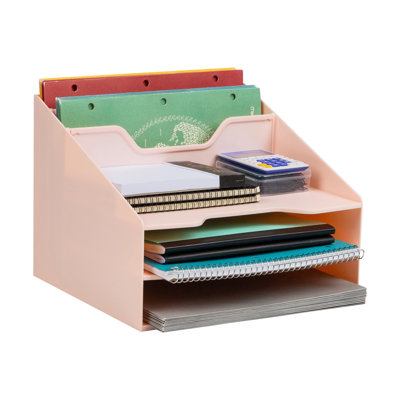 Organisateur de bureau vertical en plastique, porte-classeur en papier