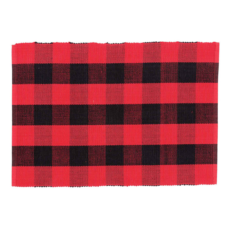Napperon en coton 19 po Lurenda, Rouge / noir