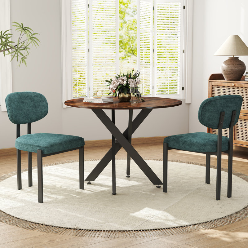 Ensemble repas rond à piédestal, 3, Brun, Vert