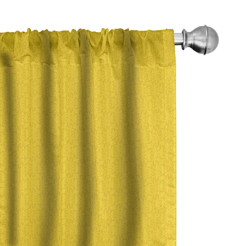 Ivy Vines Abstract Semi-Sheer Rod Pocket Curtain Panels, 28" x 95"