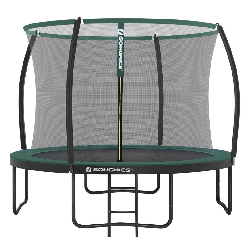 Songmics 111.6cm Round Backyard Trampoline with Safety Enclosure, Green