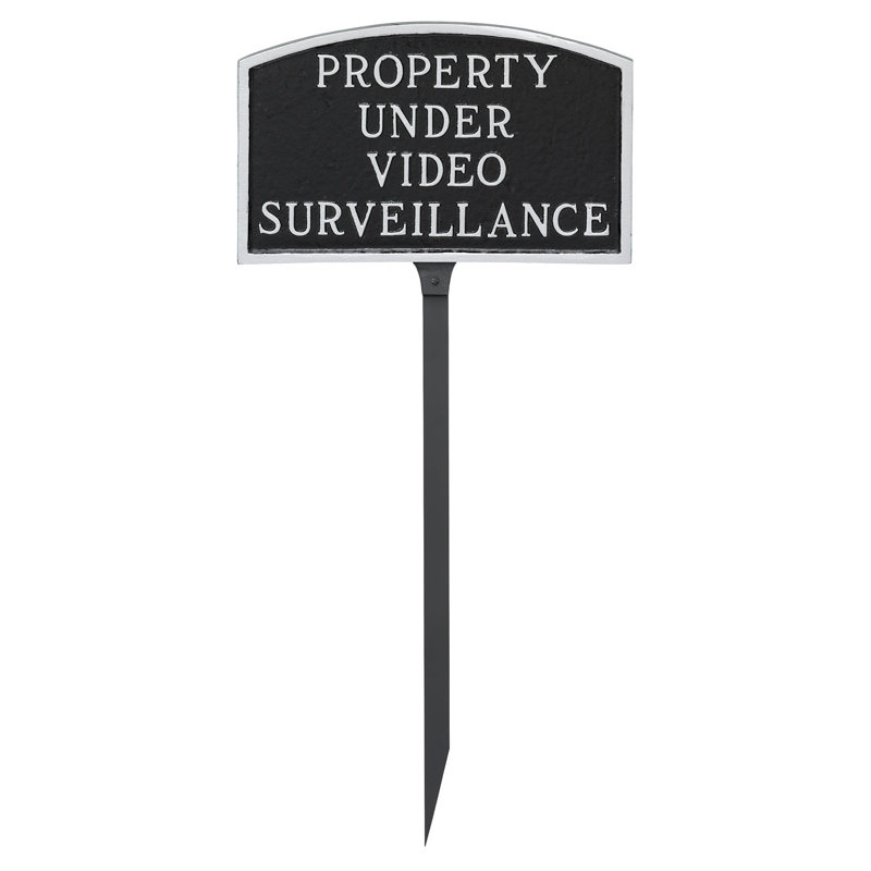 Petit panneau de propriété sous arche avec vidéo, Noir / argent