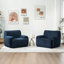 Chaises d'appoint confortables en chenille bleu marine pour le salon et la chambre à coucher