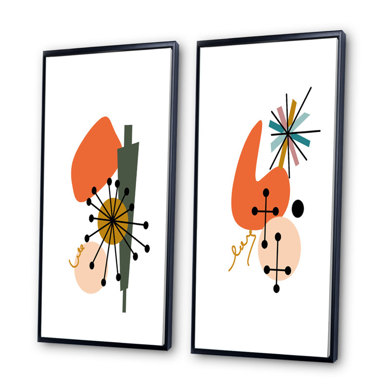Scandinavian Abstract Geometric, H 20 po x l 24 po x P 1 po, Cadre noir
