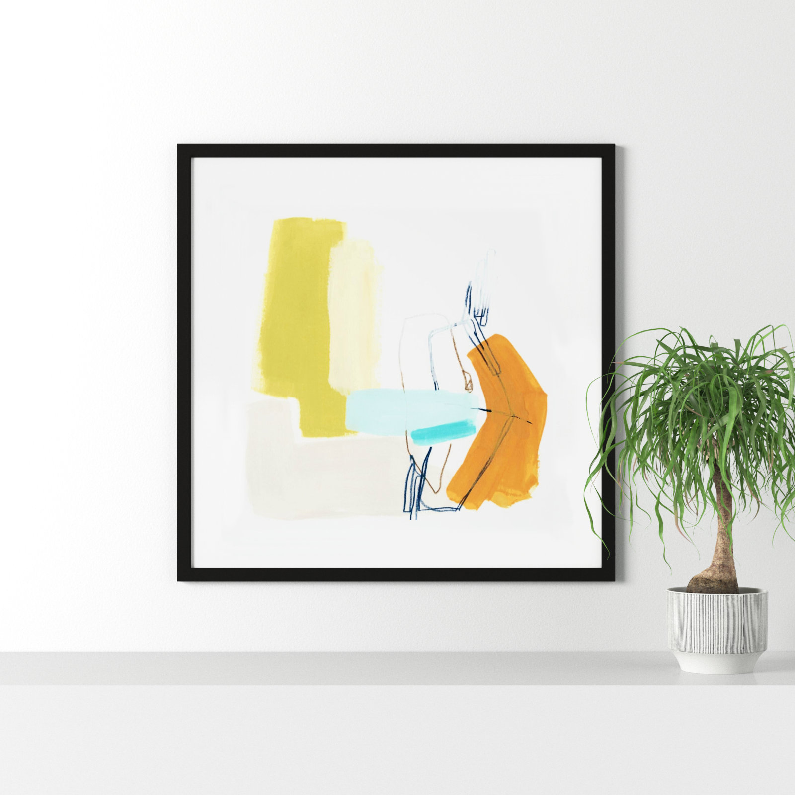 Adagio IV by June Erica Vess, Noir Black Framed Paper, 33.38" H x 33.38" W x 0.88" D