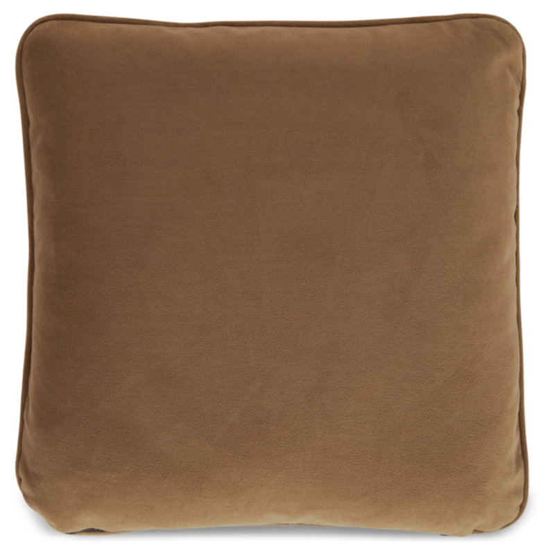 Honey Brown 20" Square Polyester Pillow with Feather Fill