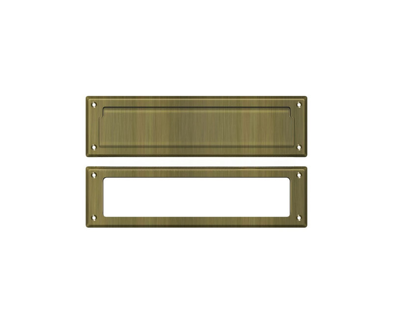 Deltana MS211U15A Mail Slot 13-1/8" with Interior Frame in Antique Nickel, Antique Brass