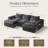 108" Cloud U-Shape Sectional Sofa - Deep Seat Boneless Upholstered, Modern Modular With Pillows Included, Living Room & Apartment No Assembly​-1126355159