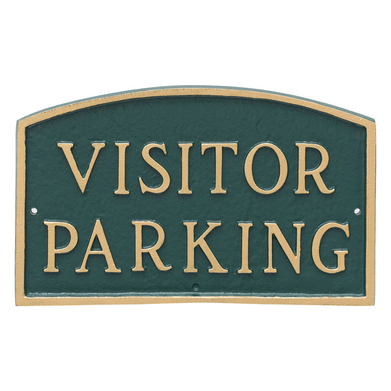 Visitor Parking Statement Garden Plaque, Hunter Green/Gold