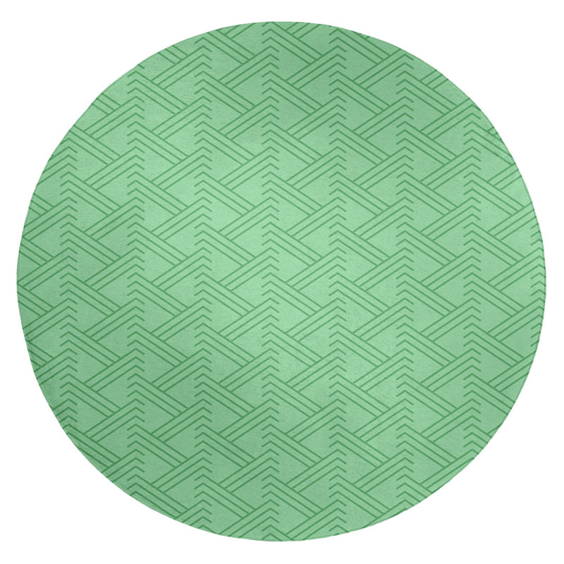 Chenille Geometric Indoor Rug, Round 5'