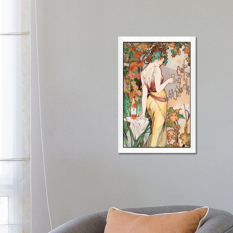 Cognac - Print on Canvas, 66.04 cm H x 45.72 cm W, White Framed