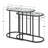 Lutterworth 2-Piece Oval Tempered Glass Top Nesting Tables with Iron Base -1812090584