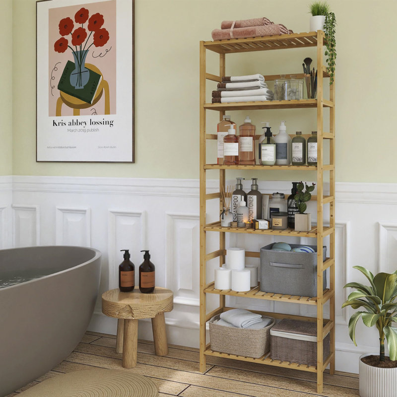Borreri 161 cm H x 60 cm W Etagere Bookcase, Natural