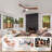 52 Inch Ceiling Fan With Light, 3 Light Walnut Solid Wood Blades,Remote Control,6-Speed Reversible DC Motor For Bed Room,Dining Room,Living Room.