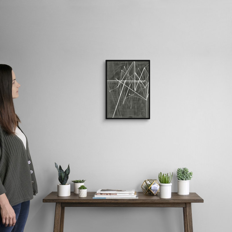 « Sommets II » par Ethan Harper-impression d’art graphique, Cadre noir, H 26 po x l 20 po x 1,75 po