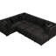 Lit de salon en forme de U de 108,6 po avec rangement, ports, 2 prises de courant, méridienne et lit de rangement surdimensionnés en chenille noire-1312852540