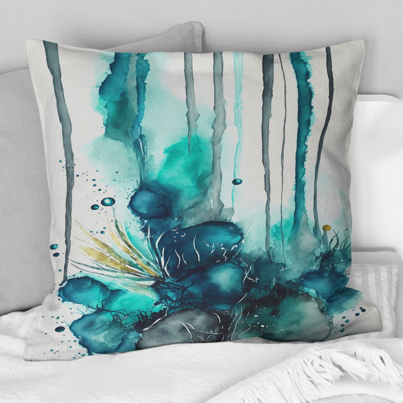 Coussin décoratif Tropical Turquoise Joyfulness V - Abstract