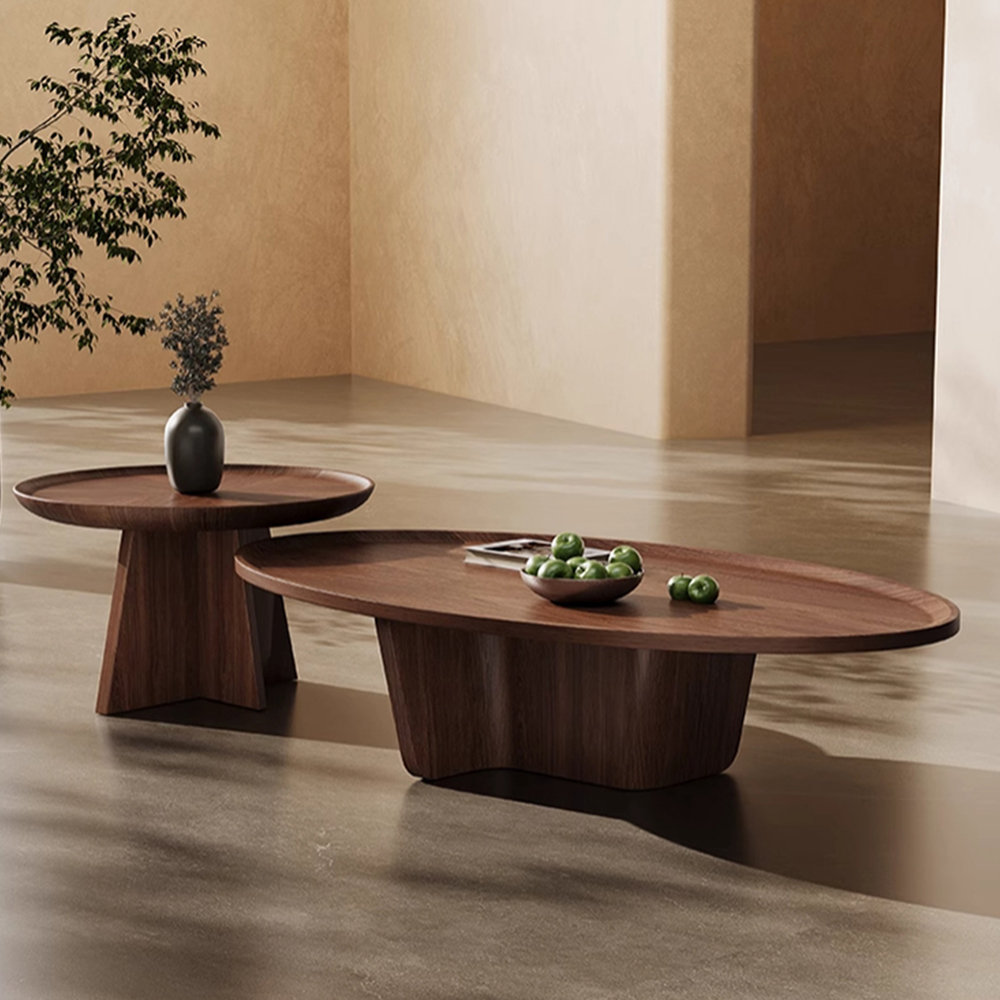 Bkoksety Solid wood oval creative retro tea table - Wayfair Canada