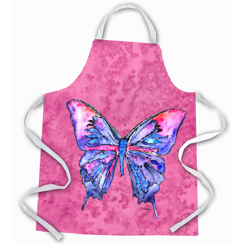 Tablier à papillon, Rose / bleu