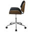 Fauteuil de bureau noir à hauteur réglable avec assise en noyer et base stable