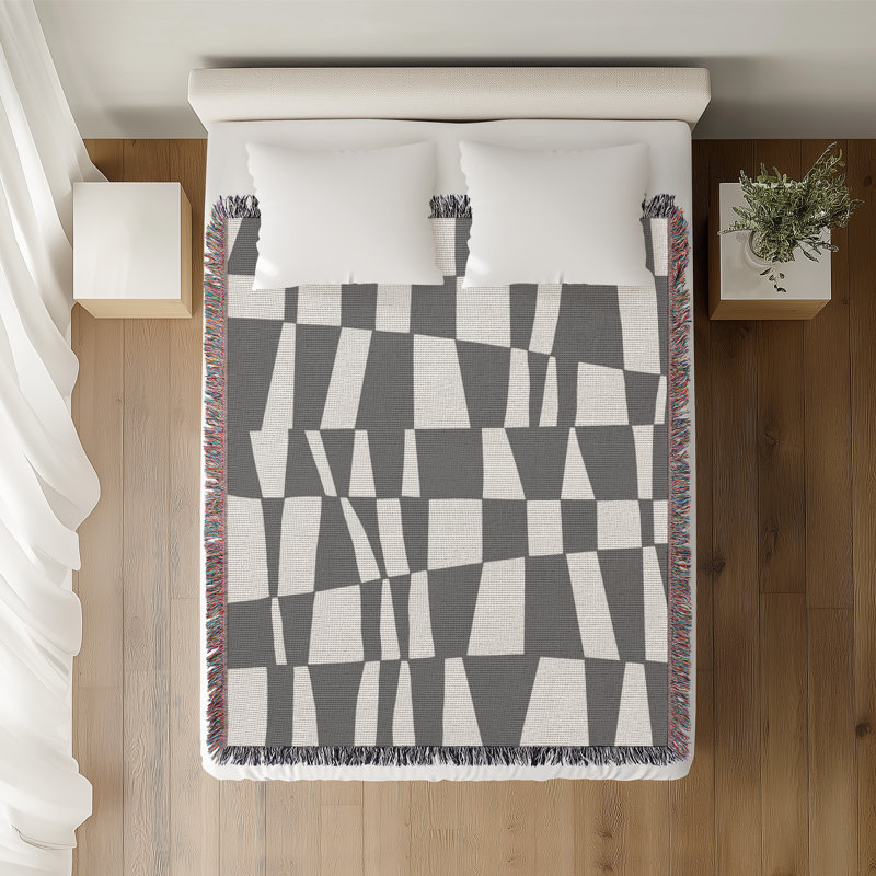 Jeté en coton Colette, Gris, 50 x 60