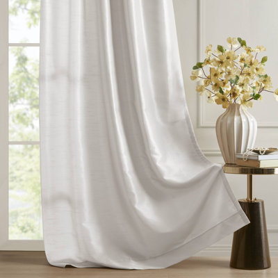 Karlita Faux Silk Room Darkening Twist Tab Single Curtain Panel