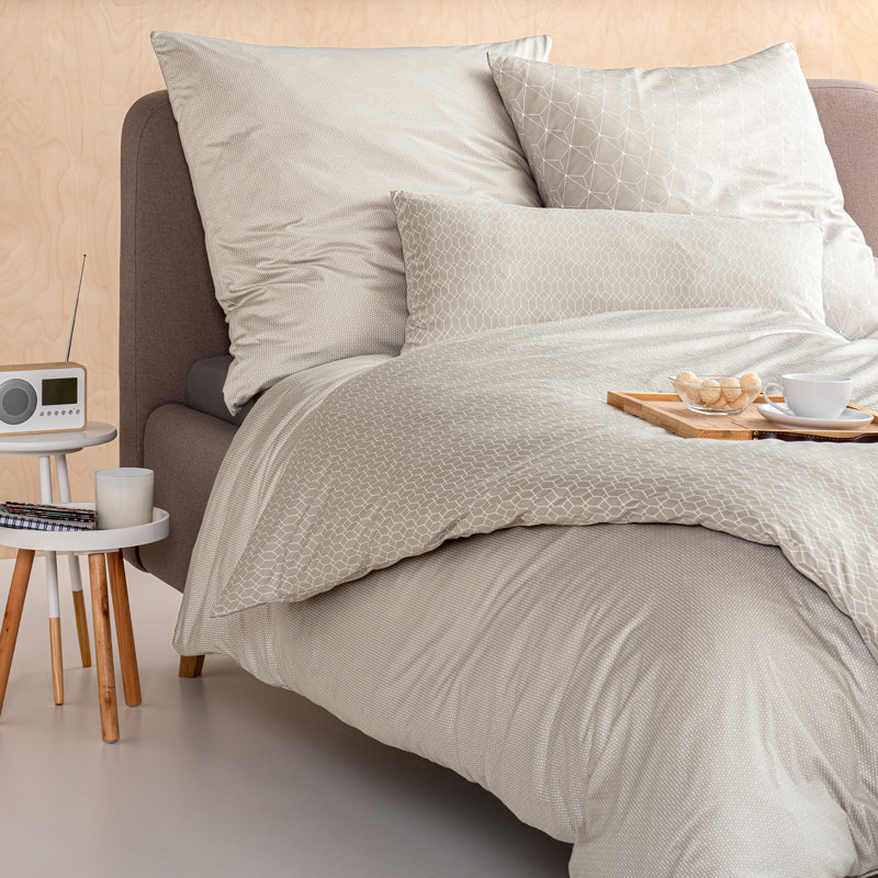 Atelier 100% Cotton Duvet Cover, 155 x 220cm Duvet Cover, Grey